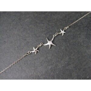 Dainty Sterling Starfish Bracelet 6-7 Inches